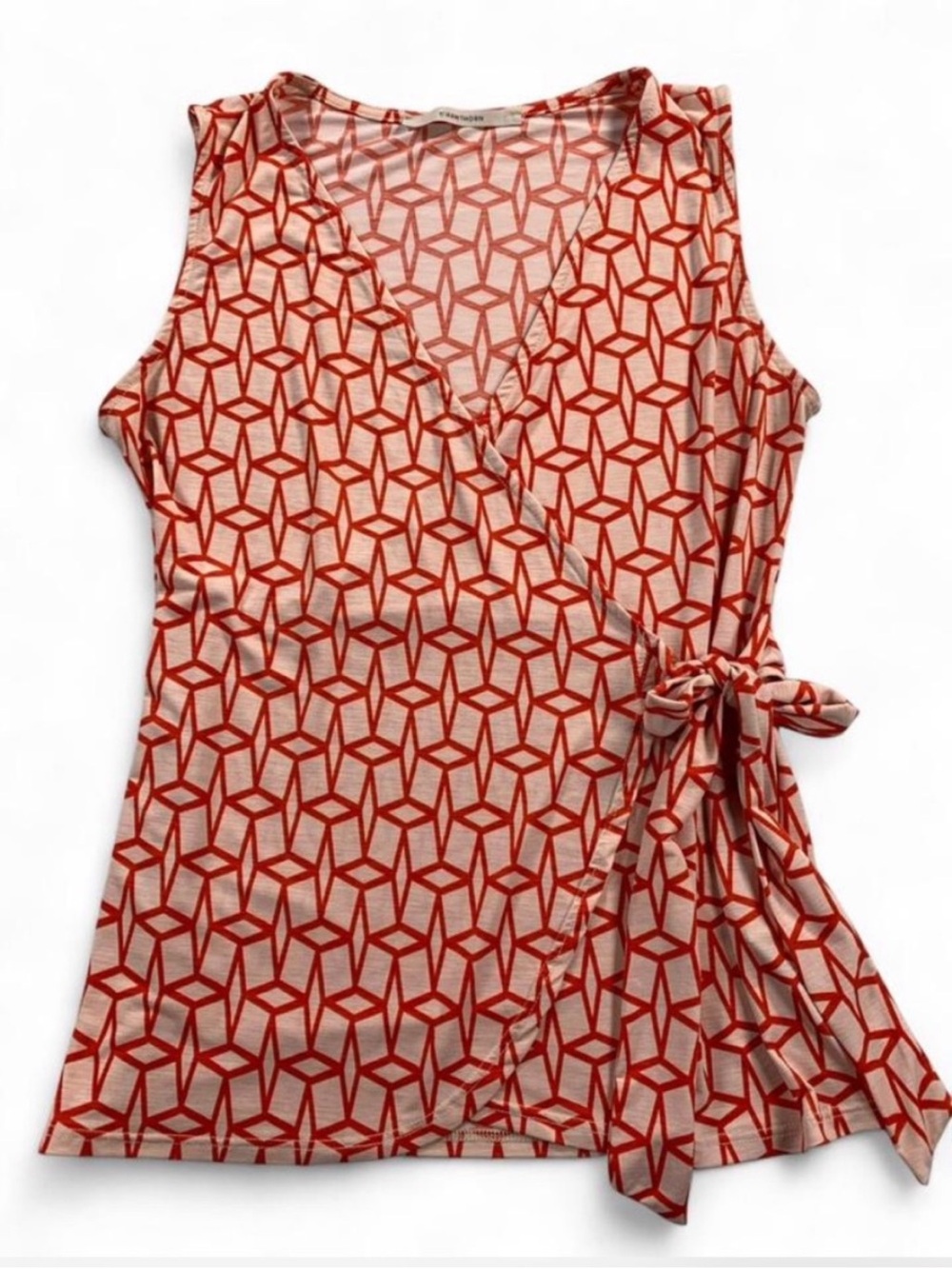 41 Hawthorn Coral Geometric Wrap Tank Top Career Night Out 2010s Medium